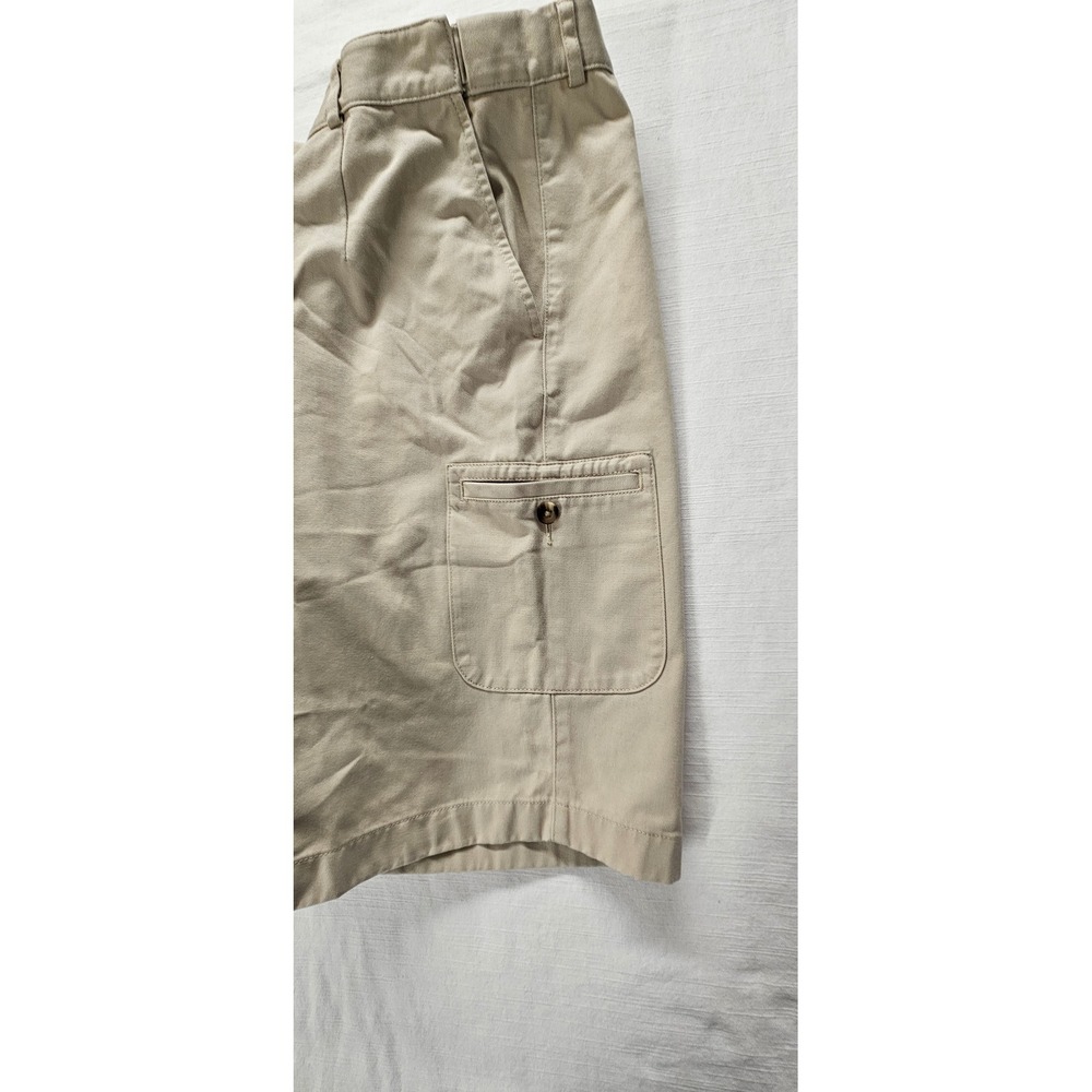 Womens Khaki Tan Cotton Twill Cargo Shorts High Rise Multi Pocket Size 14 - Picture 5 of 7